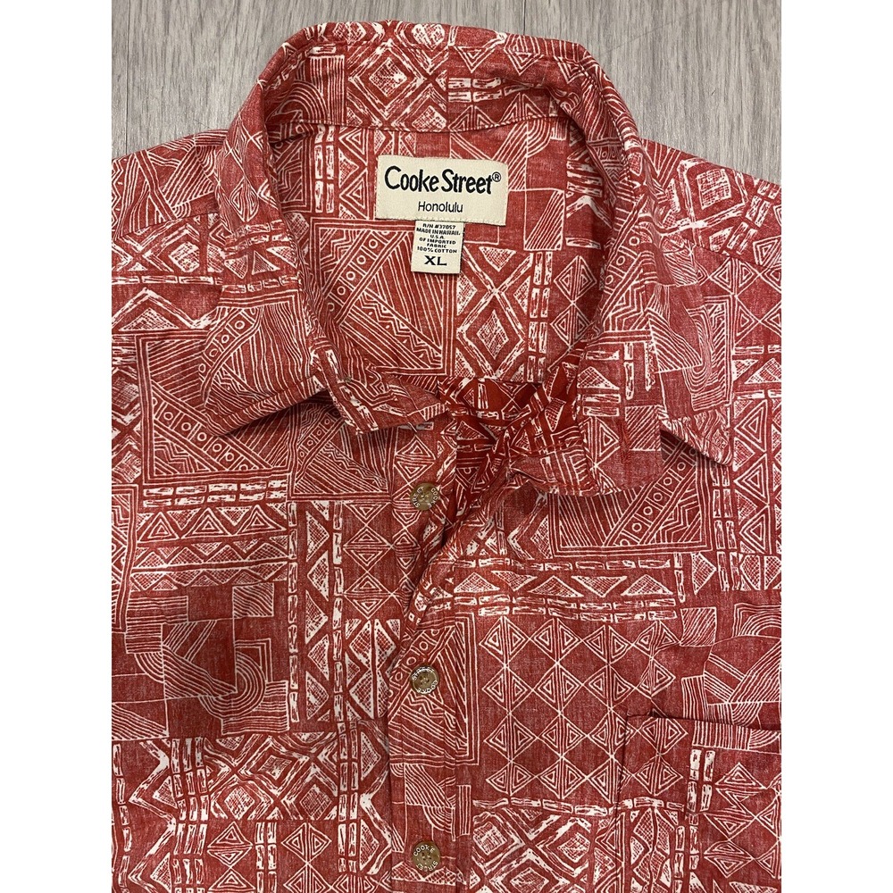 Cooke Street Men's Inside Out Short Sleeve Hawaiian Shirt Extra Large Made USA